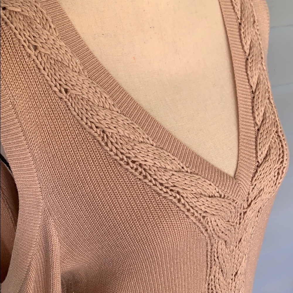 WHBM Braided Detail Cold Shoulder Sweater Top - Picture 9 of 16